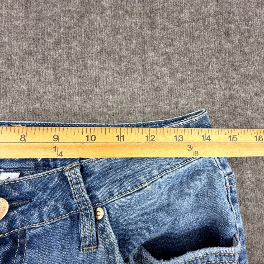 Seven7‎ Womens Distressed Denim Bermuda Shorts Blue Size 4 Cuffed Mid Rise